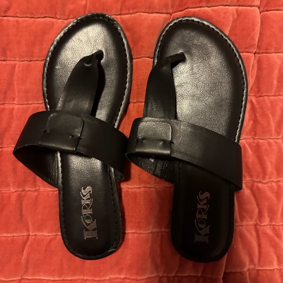 KorkEase Shoes Korks By Korkease Black Faux Leather Sandals Poshmark